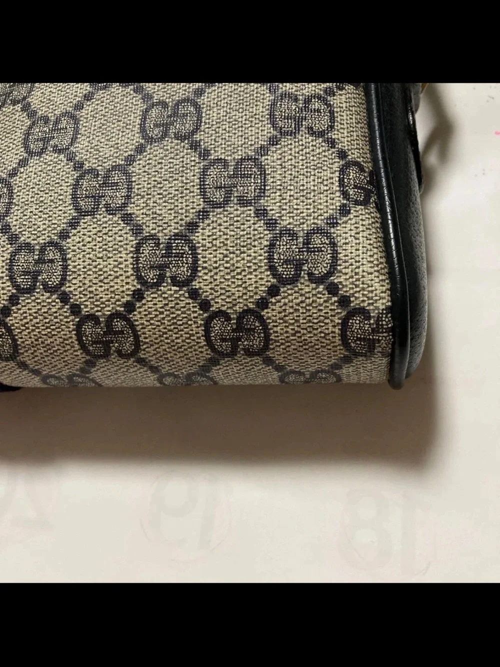 Gucci GG Supreme Canvas Crossbody with Navy and Red Web Stripe